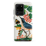 Warbler Admiral Wasps & Ants - James Bolton Samsung Case, Galaxy S20 Ultra / Matte, White Phone Case Vibrant Illustration Bird Butterfly Red