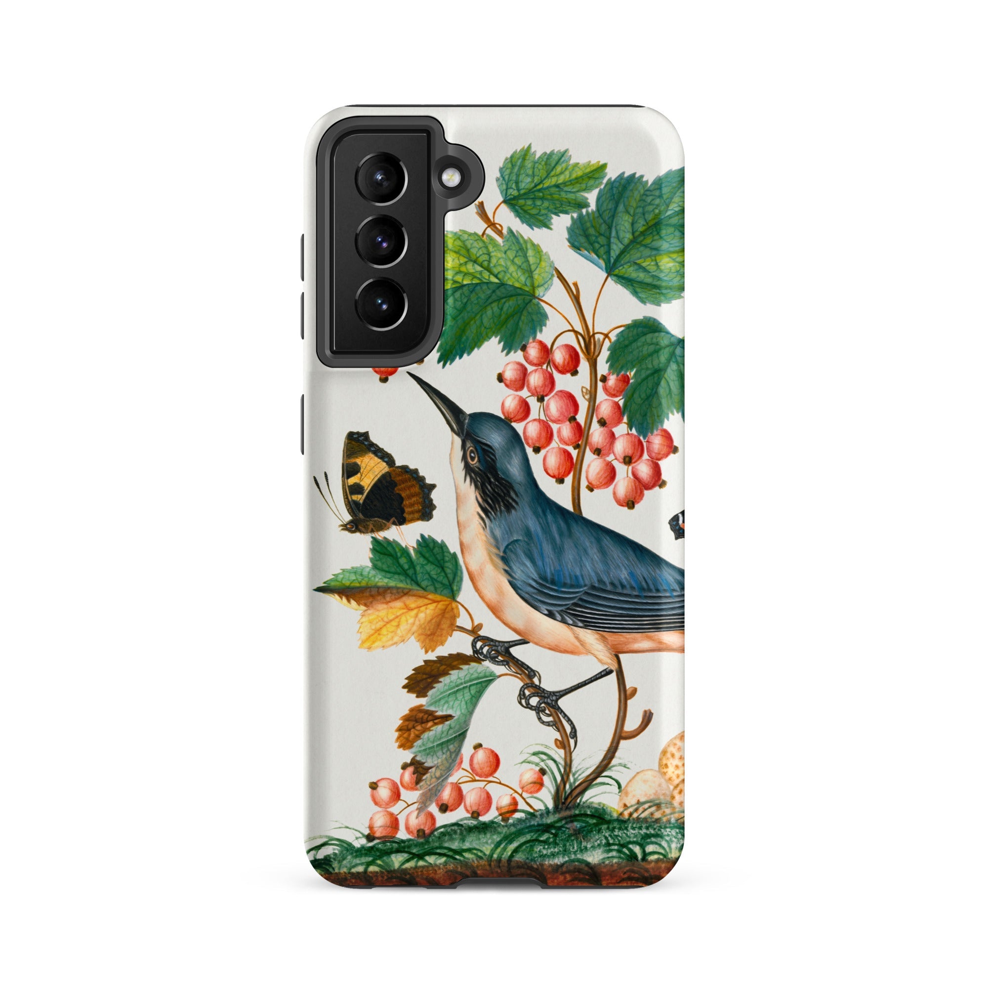 Warbler Admiral Wasps & Ants James Bolton Samsung Case, Galaxy S21 Fe / Matte, Smartphone Case Bird Butterfly Red Berries