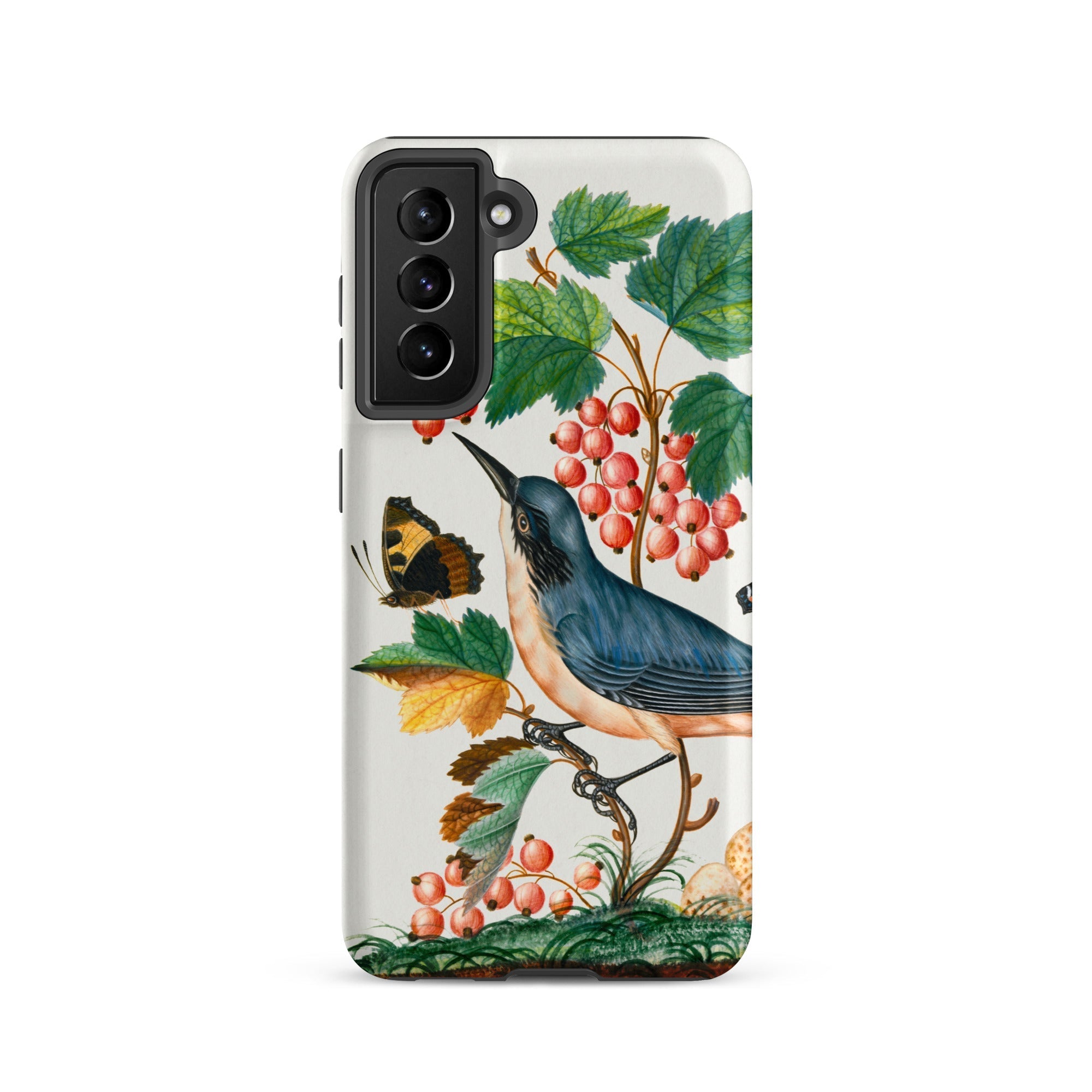 Warbler Admiral Wasps & Ants James Bolton Samsung Case, Galaxy S21 / Matte, Smartphone Case Colorful Bird Berry Botanical Illustration