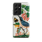 Warbler Admiral Wasps & Ants - James Bolton Samsung Case, Galaxy S21 Ultra / Matte, White Smartphone Case Vibrant Botanical Bird