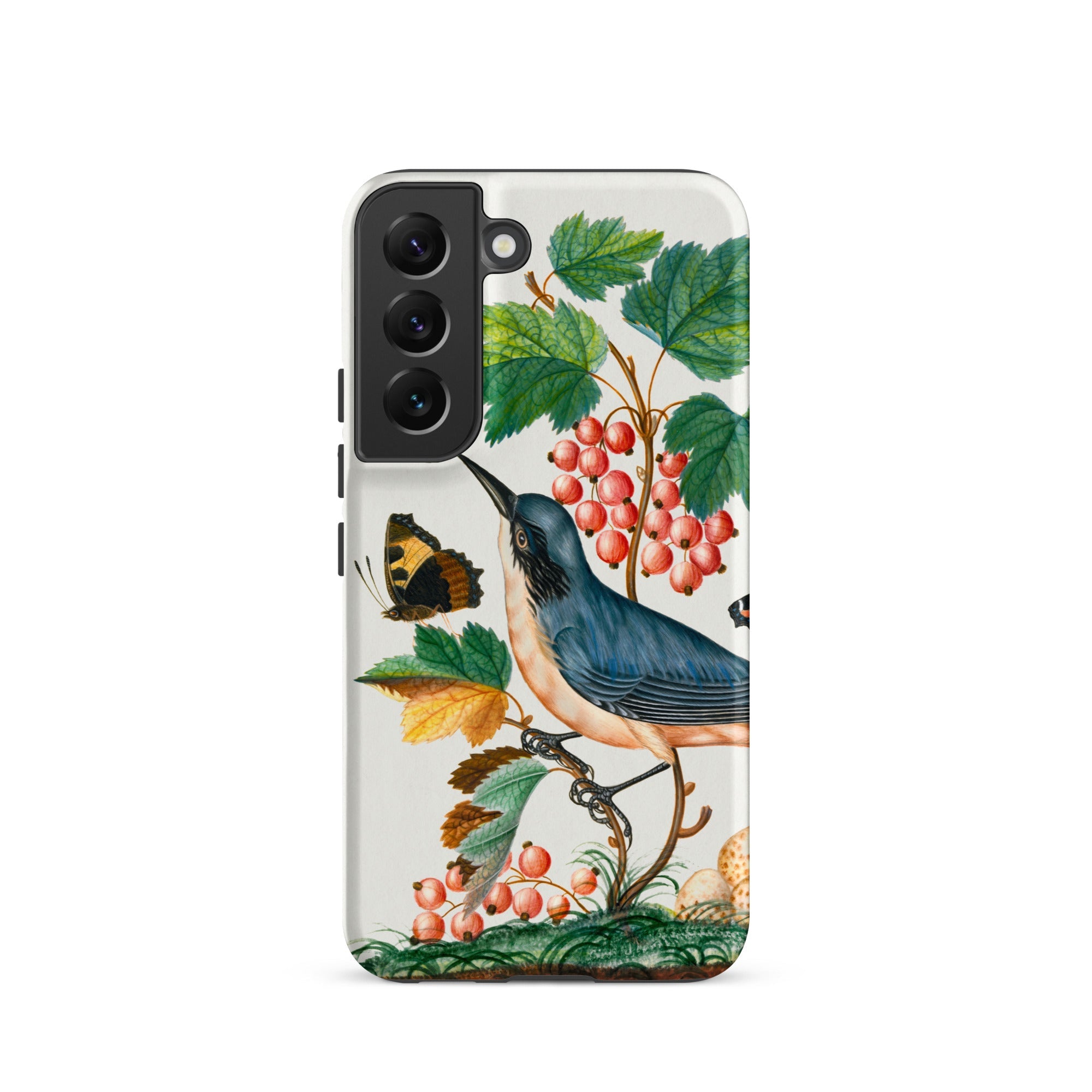 Warbler Admiral Wasps & Ants James Bolton Samsung Case, Galaxy S22 / Matte, White Phone Case Colorful Illustration Bird Berries Butterfly