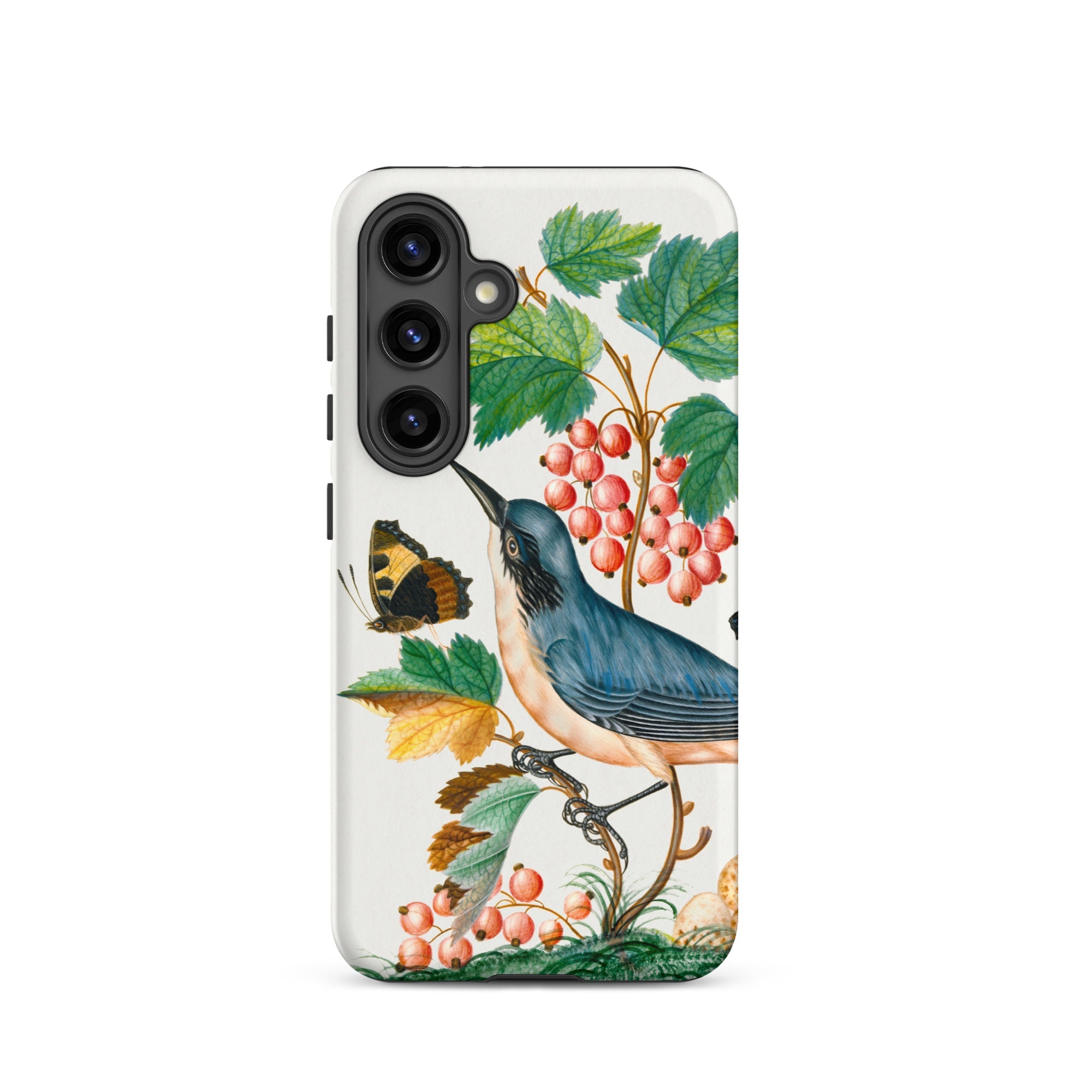 Warbler Admiral Wasps & Ants James Bolton Samsung Case, Galaxy S24 / Matte, White Phone Case Natural History Illustration Blue Bird