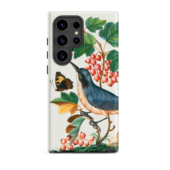 Warbler Admiral Wasps & Ants - James Bolton Samsung Case, Galaxy S24 Ultra / Matte, White Smartphone Case Vintage Illustration Blue Bird