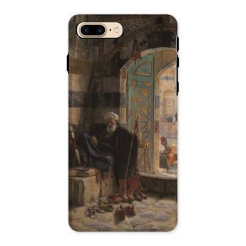 Warden of the Mosque - Gustave Bauernfeind Iphone Case, 8 Plus / Matte, Phone Case Painting Seated Man Traditional Middle Eastern