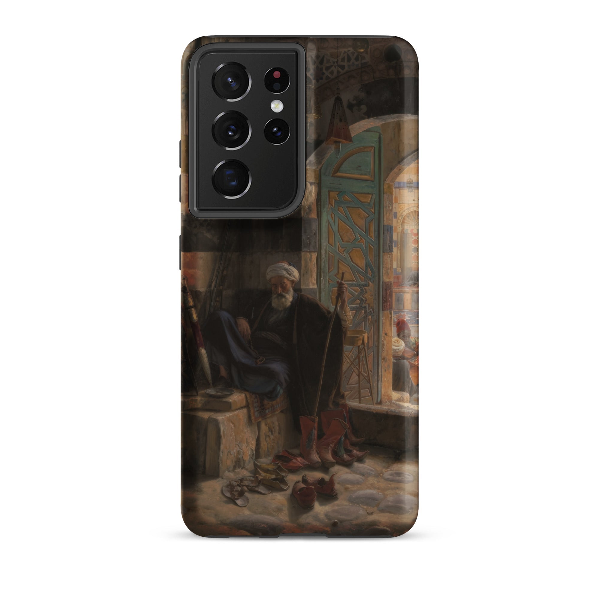 Warden of the Mosque Gustave Bauernfeind Samsung Case, Galaxy S21 Ultra / Matte, Black Smartphone Case Printed Orientalist Painting