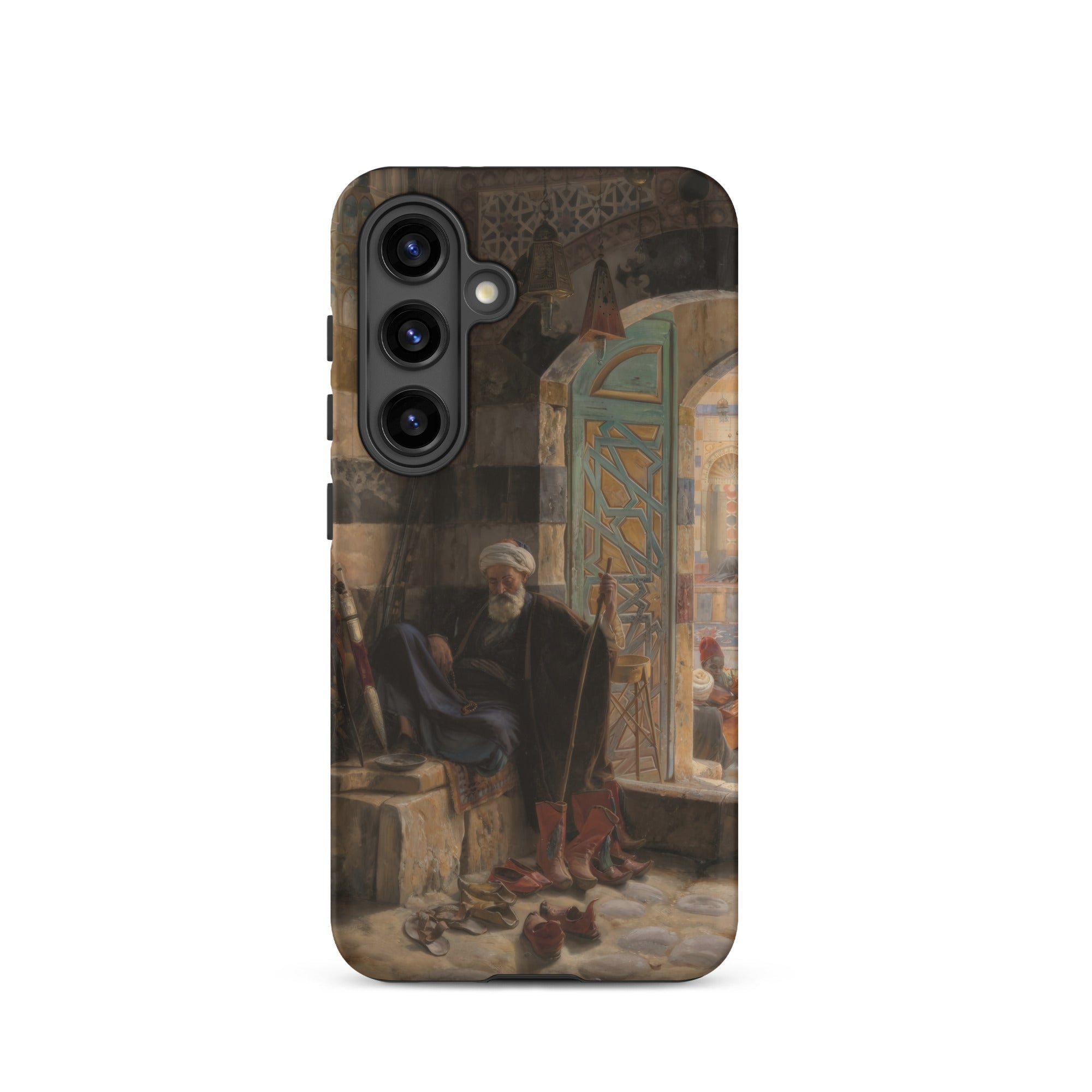 Warden of the Mosque Gustave Bauernfeind Samsung Case, Galaxy S24 / Matte, Smartphone Case Classical Painting Seated Man Archway