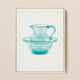 Wash Bowl & Pitcher - Charles Caseau 1930s Art Print / Canvas, 12x16’’ / 31x41cm / Natural Frame, Mobile Phone Cases, Toby Leon