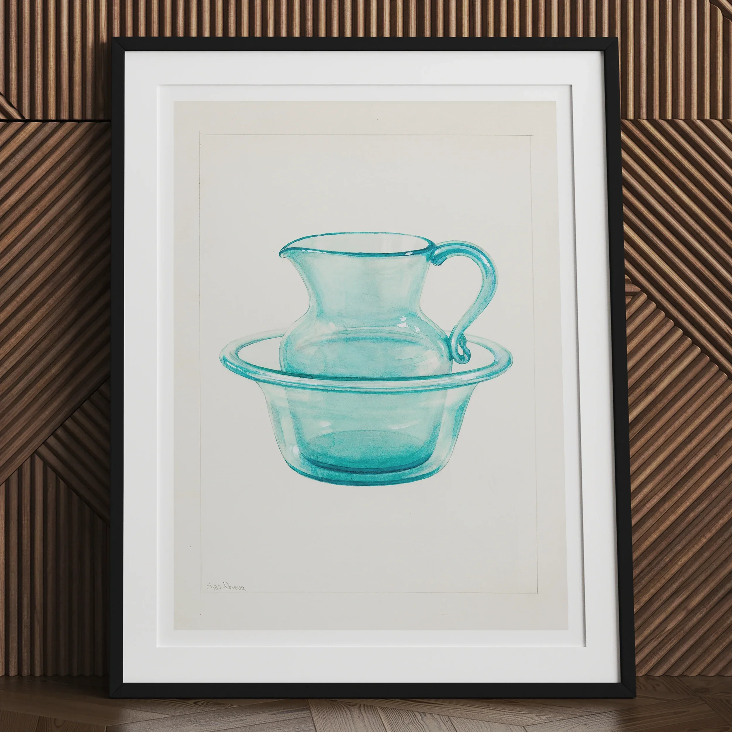 Wash Bowl & Pitcher - Charles Caseau 1930s Art Print Posters Prints Visual Artwork