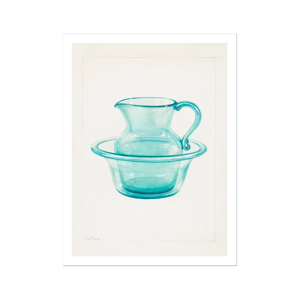 Wash Bowl And Pitcher By Charles Caseau Fine Art Print - 24’x32’ - Posters Prints & Visual Artwork - Aesthetic Art