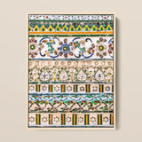 Wat Arun - Decorative Thai Mosaic Art Print / Canvas Framed Mosaic Artwork Intricate Colorful Tile Patterns Greens Wat Arun Mosaic, Vibrant