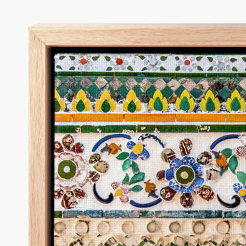 Vibrant Intricately Tiled Mosaic Artwork Floral Geometric Patterns Wat Arun, Decorative Thai
