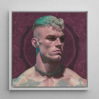 Watch and Learn - Gay Cyberpunk Art Print / Canvas, Gay Art Print, Striking Portrait Print, Contemporary Queer Aesthetics