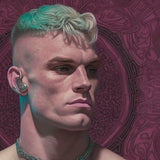 Watch and Learn - Gay Cyberpunk Art Print / Canvas, Gay Art Print, Striking Portrait Print, Contemporary Queer Aesthetics