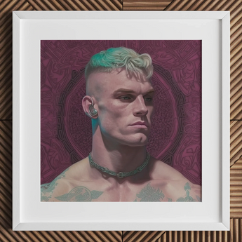 Watch and Learn - Gay Cyberpunk Art Print / Canvas, Gay Art Print, Striking Portrait Print, Contemporary Queer Aesthetics