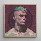 Watch and Learn - Gay Cyberpunk Art Print / Canvas, Gay Art Print, Striking Portrait Print, Contemporary Queer Aesthetics