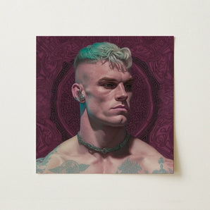 Watch and Learn - Gay Cyberpunk Art Print / Canvas, Gay Art Print, Striking Portrait Print, Contemporary Queer Aesthetics