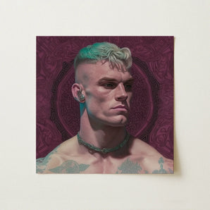 Watch and Learn - Gay Cyberpunk Art Print / Canvas, Gay Art Print, Striking Portrait Print, Contemporary Queer Aesthetics