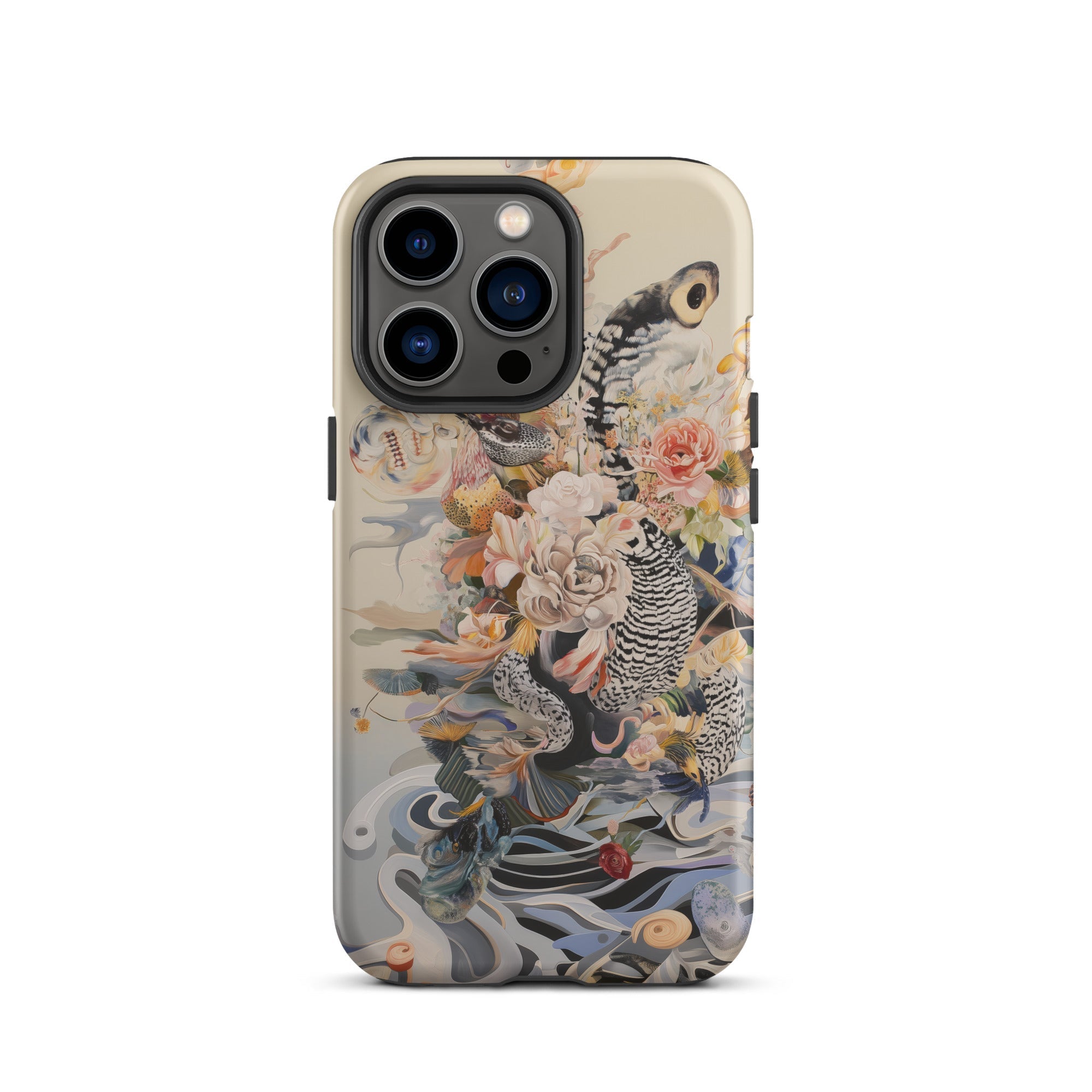 Watchtower Surreal Floral Alien Art Iphone Case, 13 Pro / Matte, Floral Snake Patterned Phone Case