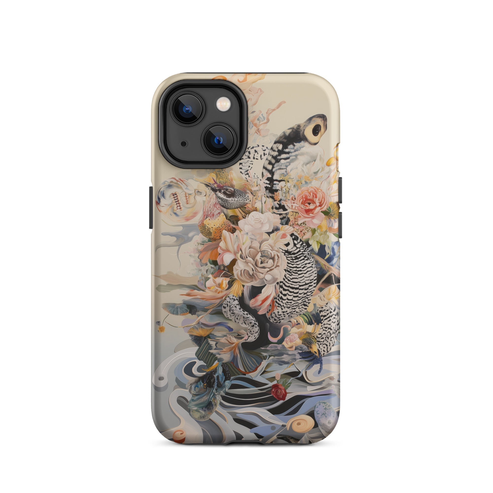 Watchtower Surreal Floral Alien Art Iphone Case, 14 / Matte, Floral Snake Patterned Phone Case