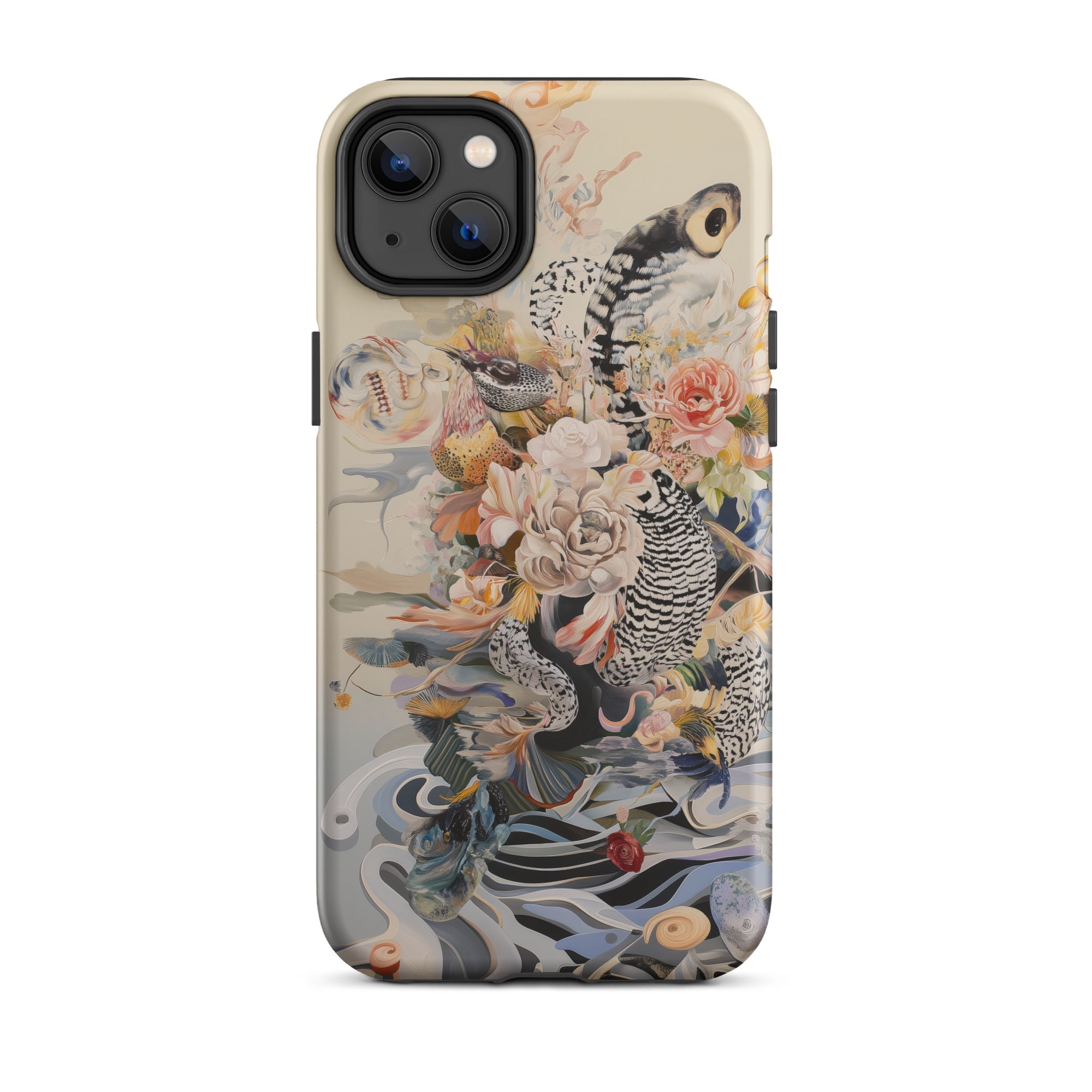 Watchtower Surreal Floral Alien Art Iphone Case, 14 Plus / Matte, Floral Snake Patterned Phone Case