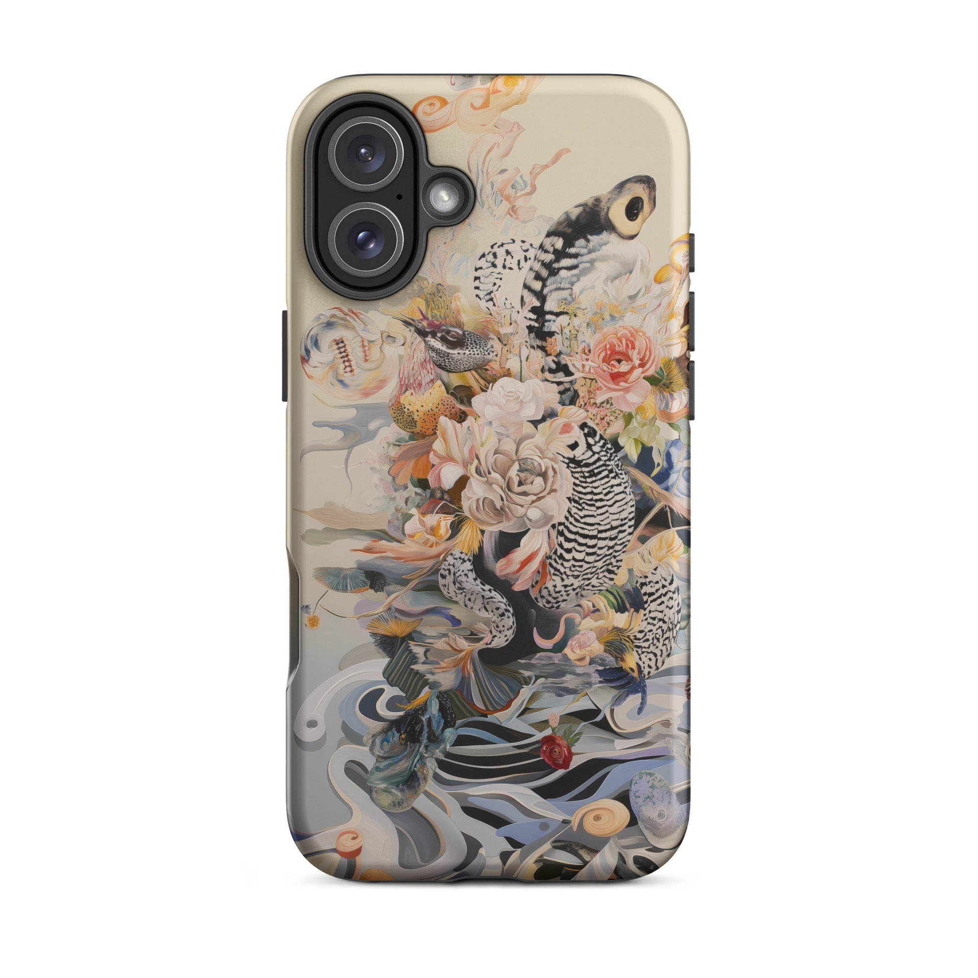 Watchtower Surreal Floral Alien Art Iphone Case, 16 Plus / Matte, Floral Snake Phone Case