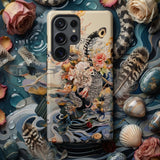 Watchtower - Surreal Floral Alien Art Phone Case Cream-colored Phone Case Detailed Illustration Fish Feathers Flowers Surreal Floral Alien,