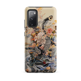 Watchtower - Surreal Floral Alien Art Phone Case Samsung Galaxy S20 Fe / Matte Phone Case Vibrant Detailed Illustration Black-and-white