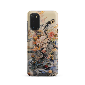 Watchtower - Surreal Floral Alien Art Phone Case Samsung Galaxy S20 / Matte Decorative Phone Case Detailed Illustration Black-and-white
