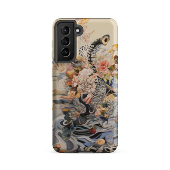Watchtower - Surreal Floral Alien Art Phone Case Samsung Galaxy S21 Fe / Matte Samsung Galaxy S21 Phone Case Detailed Artistic Design