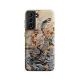 Watchtower - Surreal Floral Alien Art Phone Case Samsung Galaxy S21 / Matte Decorative Phone Case Detailed Illustration Black-and-white