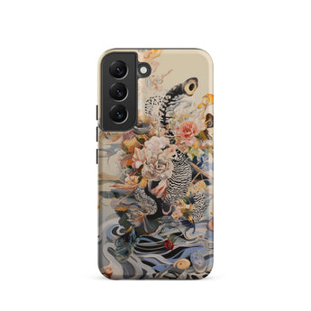 Watchtower - Surreal Floral Alien Art Phone Case Samsung Galaxy S22 / Matte Decorative Phone Case Detailed Illustration Black-and-white