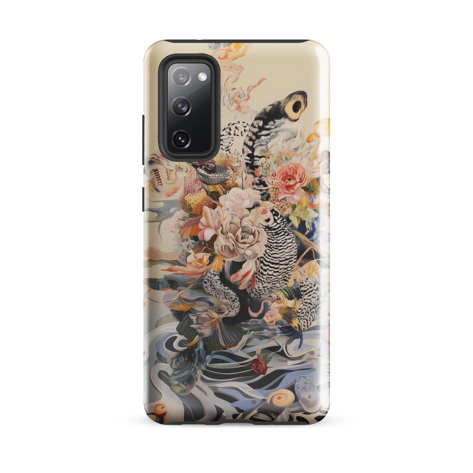 Watchtower Surreal Floral Alien Art Samsung Case, Galaxy S20 Fe / Gloss, Beige Phone Case Vibrant Floral Animal Print