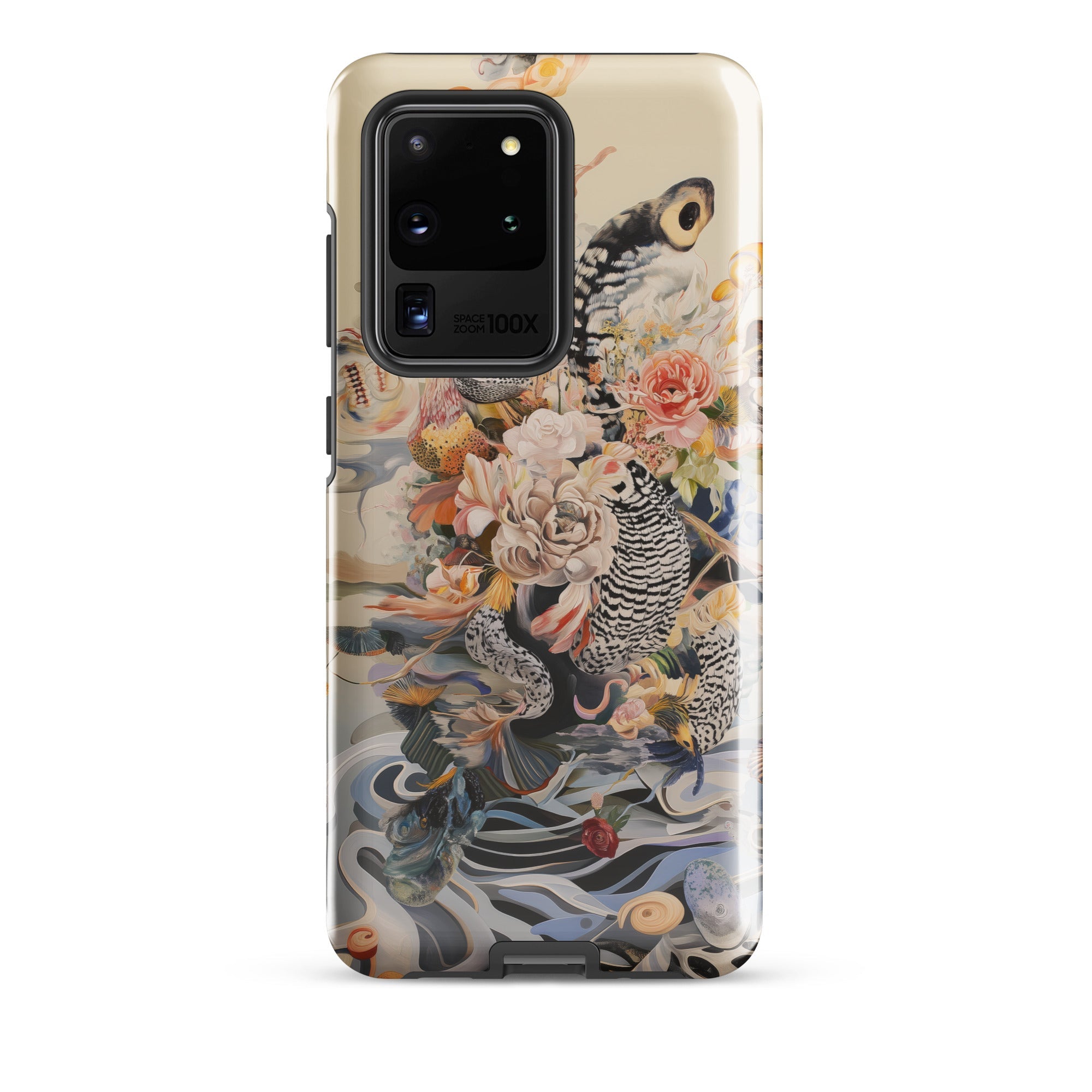 Watchtower Surreal Floral Alien Art Samsung Case, Galaxy S20 Ultra / Gloss, Samsung Galaxy S20 Ultra Phone Case Intricate Floral