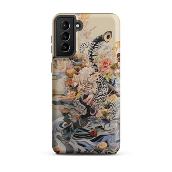 Watchtower - Surreal Floral Alien Art Samsung Case, Galaxy S21 Plus / Matte, Smartphone Case Intricate Colorful Floral Animal Design Lemur