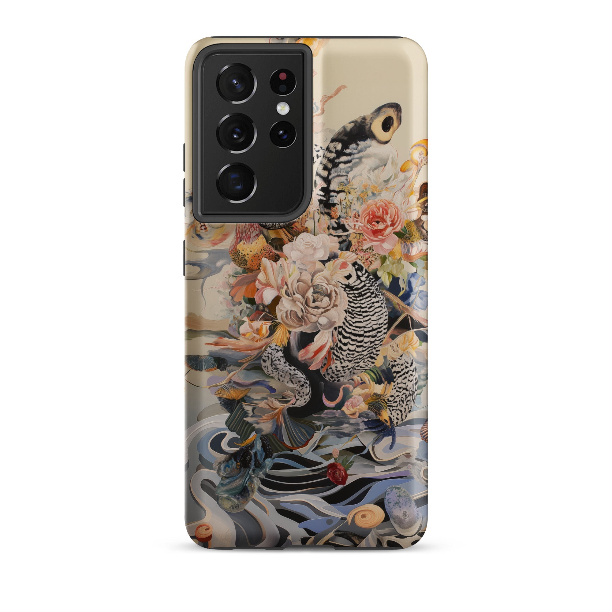 Watchtower Surreal Floral Alien Art Samsung Case, Galaxy S21 Ultra / Matte, Smartphone Case Whimsical Colorful Illustration Owls Flowers