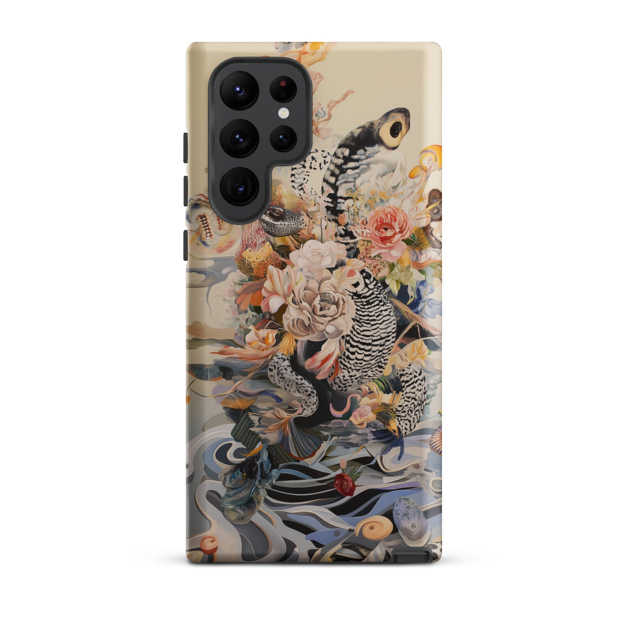Watchtower Surreal Floral Alien Art Samsung Case, Galaxy S22 Ultra / Matte, Smartphone Case Vibrant Floral Animalistic Design