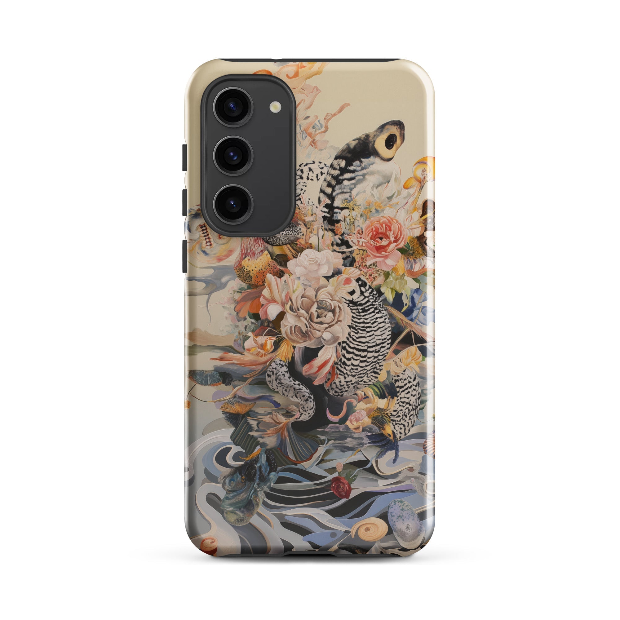Watchtower Surreal Floral Alien Art Samsung Case, Galaxy S23 Plus / Gloss, Smartphone Case Floral Animal Pattern