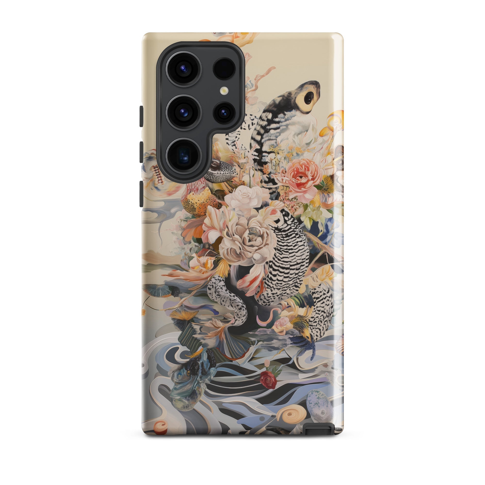 Watchtower Surreal Floral Alien Art Samsung Case, Galaxy S23 Ultra / Gloss, Phone Case Intricate Multi Colored Floral Animal Design