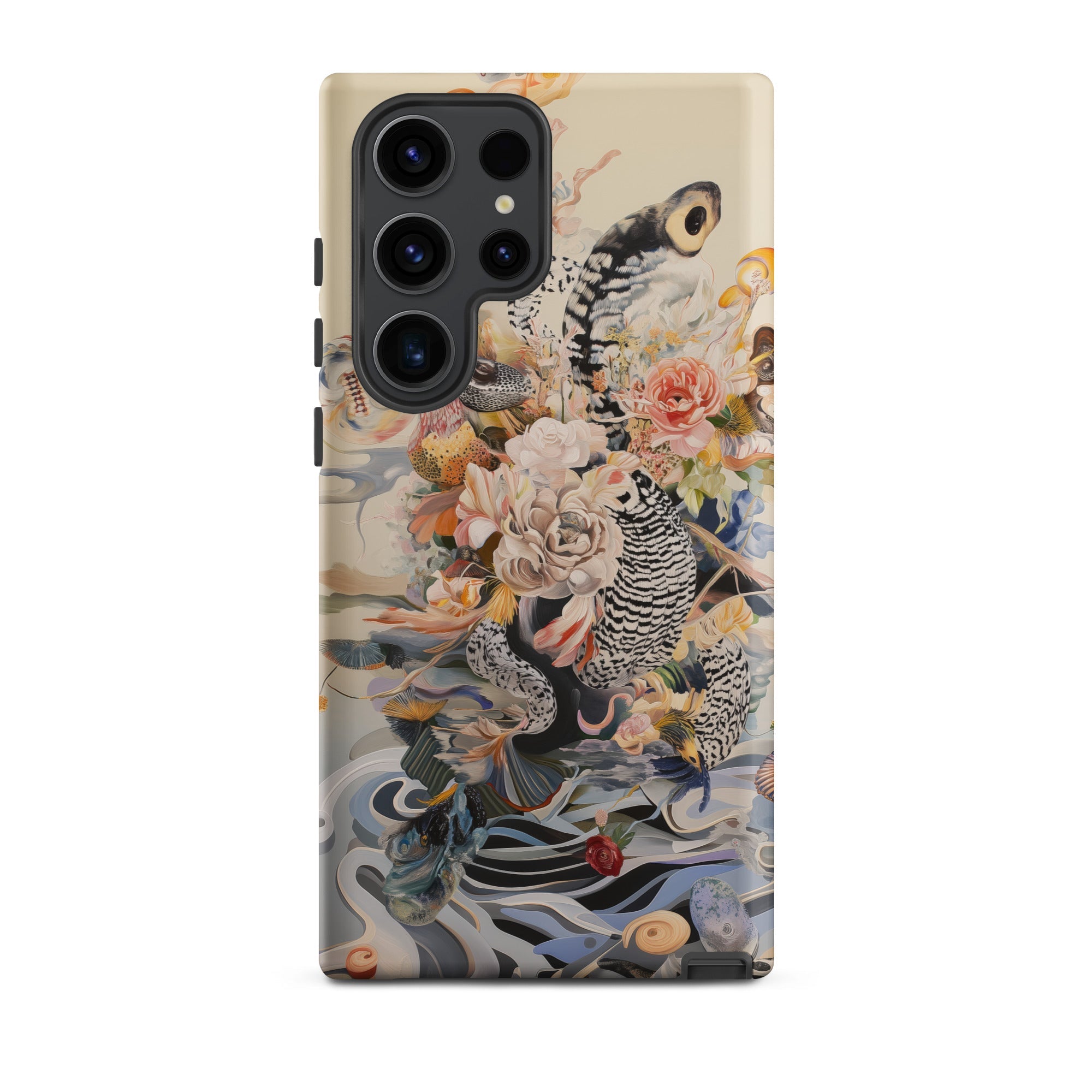 Watchtower Surreal Floral Alien Art Samsung Case, Galaxy S23 Ultra / Matte, Smartphone Case Artistic Design Flowers Striped Animal Precise