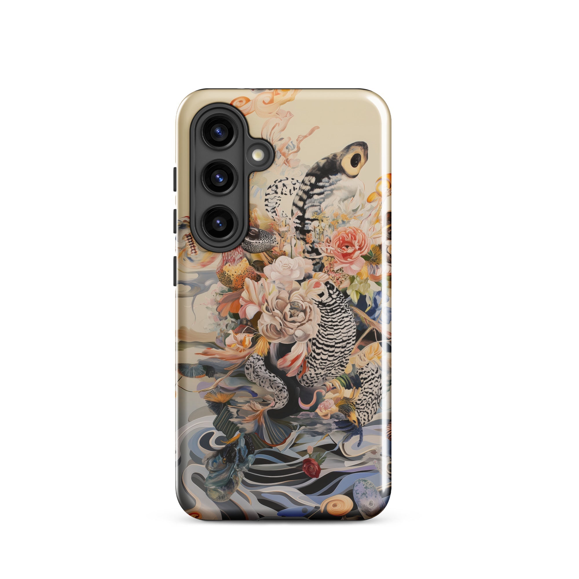 Watchtower Surreal Floral Alien Art Samsung Case, Galaxy S24 / Gloss, Smartphone Case Floral Animal Pattern