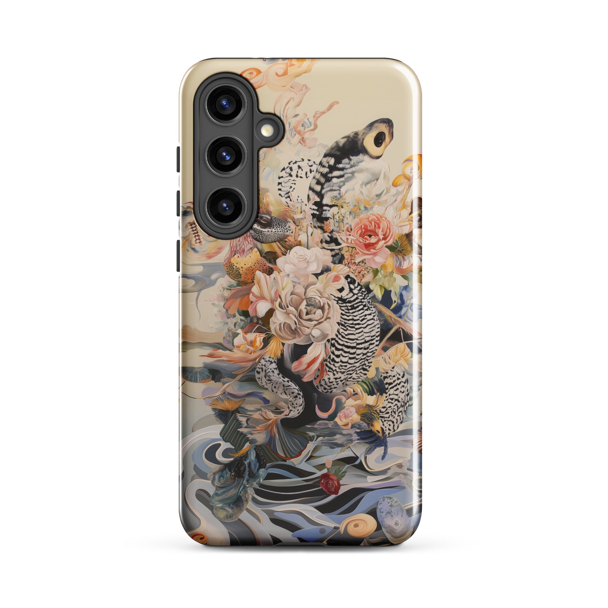 Watchtower Surreal Floral Alien Art Samsung Case, Galaxy S24 Plus / Gloss, Smartphone Case Whimsical Floral Animal Print