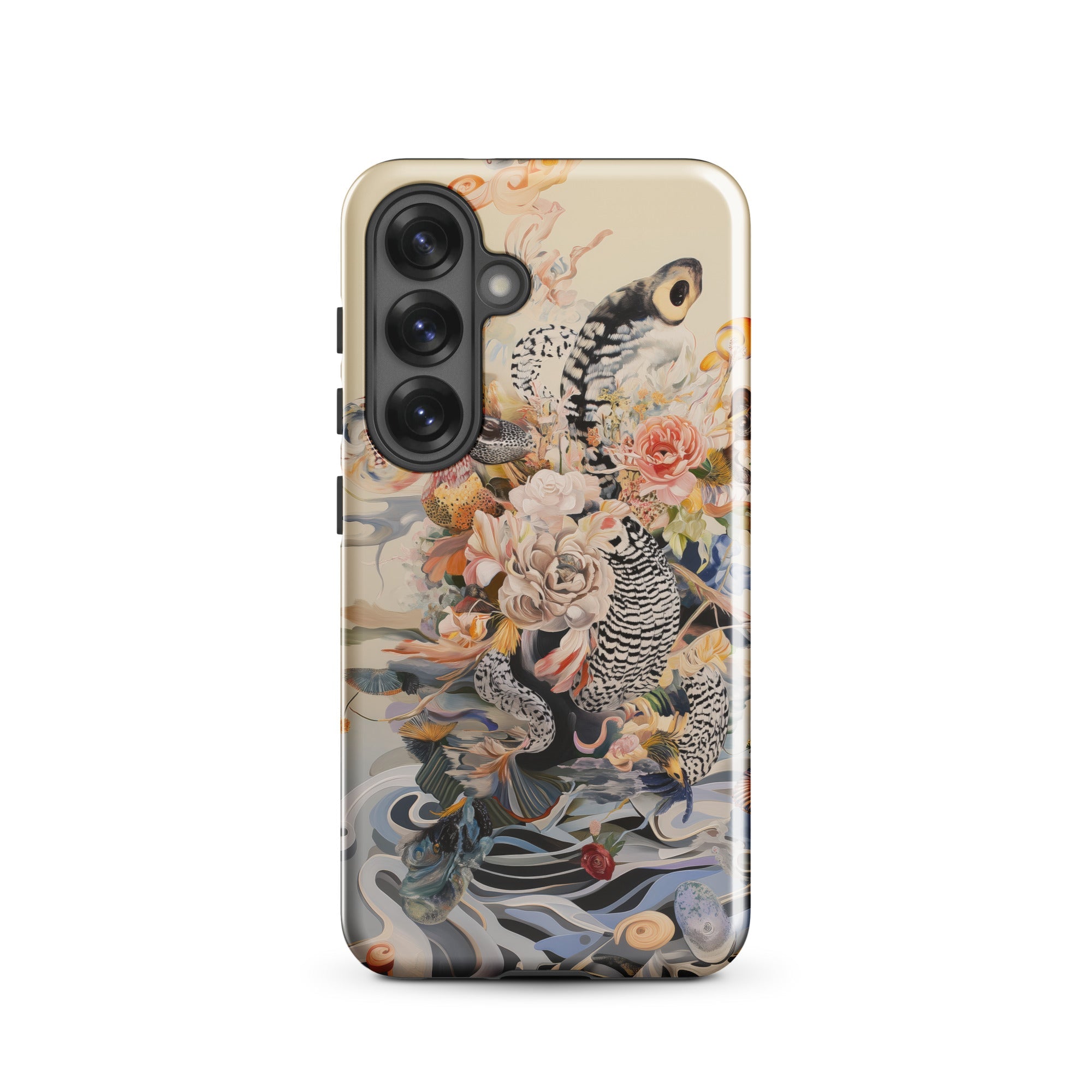 Watchtower Surreal Floral Alien Art Samsung Case, Galaxy S25 / Gloss, Smartphone Floral Animal Patterned Protective Case