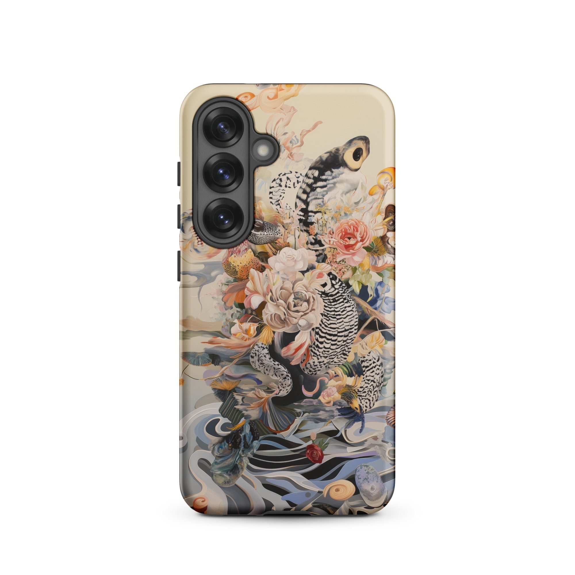 Watchtower Surreal Floral Alien Art Samsung Case, Galaxy S25 / Matte, Smartphone Nature Themed Case Floral Animal Patterns