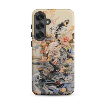 Watchtower - Surreal Floral Alien Art Samsung Case, Galaxy S25 Plus / Matte, Light-colored Phone Case Vibrant Intricate Floral Abstract