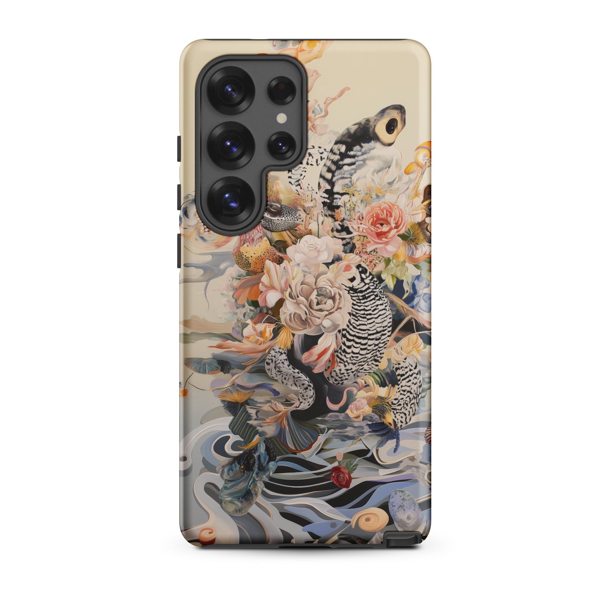 Watchtower Surreal Floral Alien Art Samsung Case, Galaxy S25 Ultra / Matte, Smartphone Case Ornate Surrealist Design Bird Like Creature