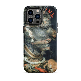 Water - Giuseppe Arcimboldo Iphone Case, 14 Pro Max / Matte, Iphone Case Detailed Dark-toned Still-life Painting Fish Sea