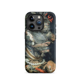 Water - Giuseppe Arcimboldo Iphone Case, 15 Pro / Matte, Black Iphone Case Detailed Marine Life Illustration