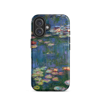 Water Lilies 1 - Claude Monet Phone Case Iphone 16 / Matte Smartphone Case Claude Monet’s Water Lilies Painting Cutouts Lilies, Ultramarine