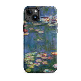 Water Lilies - Claude Monet Iphone Case, 15 Plus / Matte, Blue Green Impressionistic Water Lily Painting Smartphone Case