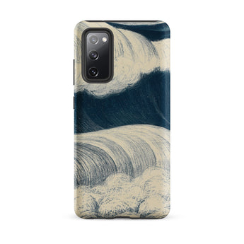 The Wave - C. R. W. Nevinson Samsung Case, Galaxy S20 Fe / Matte, Smartphone Navy Blue Cream Wave-patterned Case